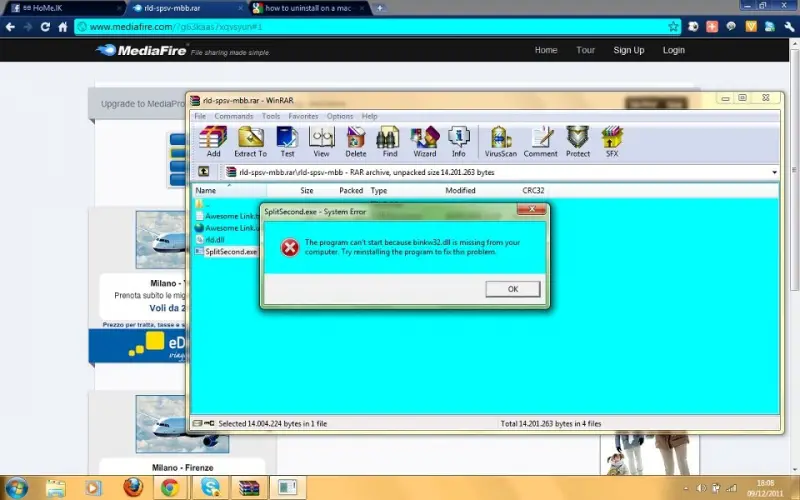 Rld-spsv-mbb.rar – WinRAR SplitSecond.exe – System Error